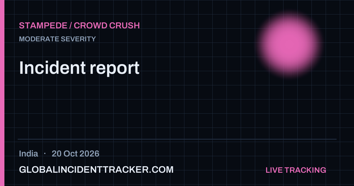 Stampede / Crowd Crush incident in India on 20 October 2026 — Global Incident Tracker report card