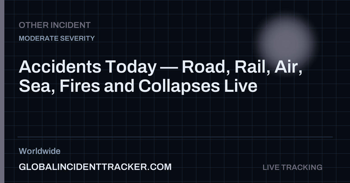 Accidents Today — Road, Rail, Air, Sea, Fires and Collapses Live