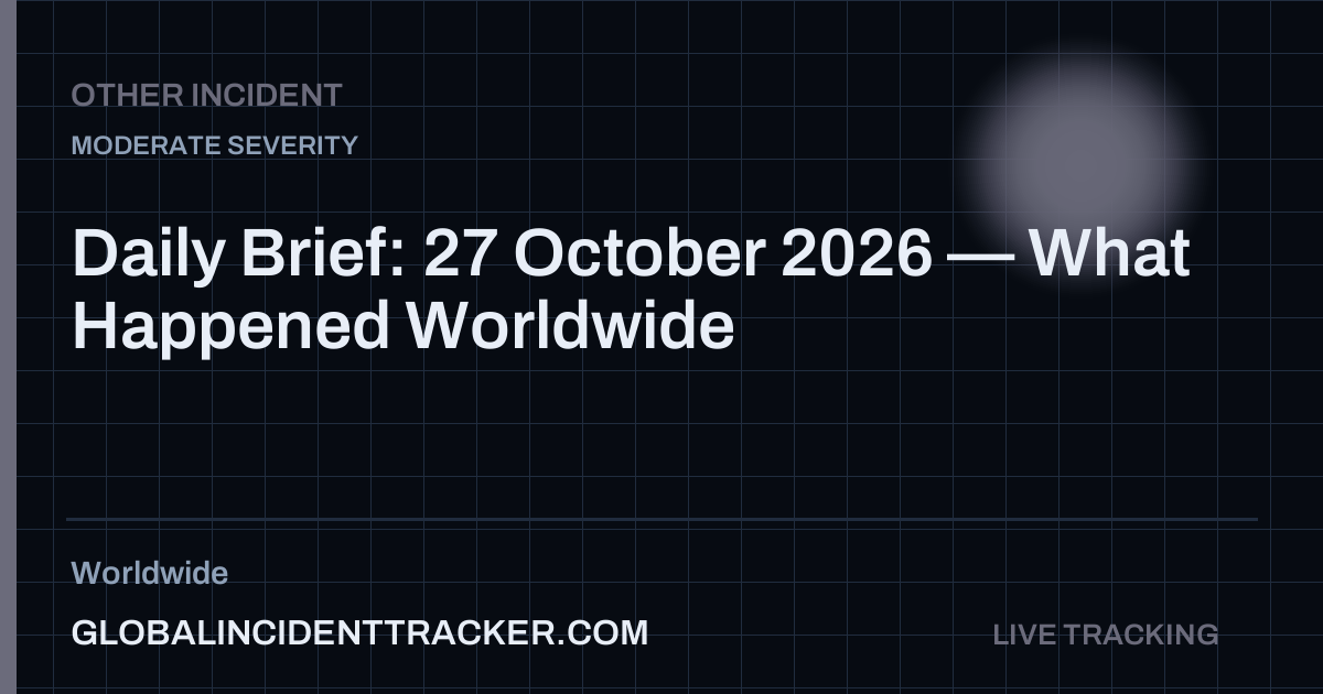 Daily Brief: 27 October 2026 — What Happened Worldwide