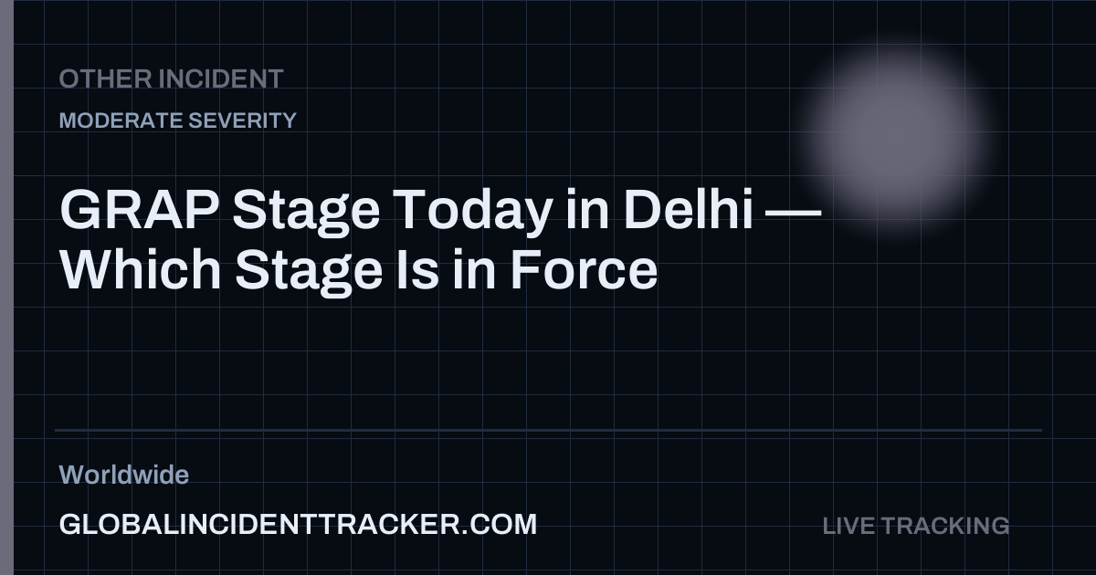 GRAP Stage Today in Delhi — Which Stage Is in Force