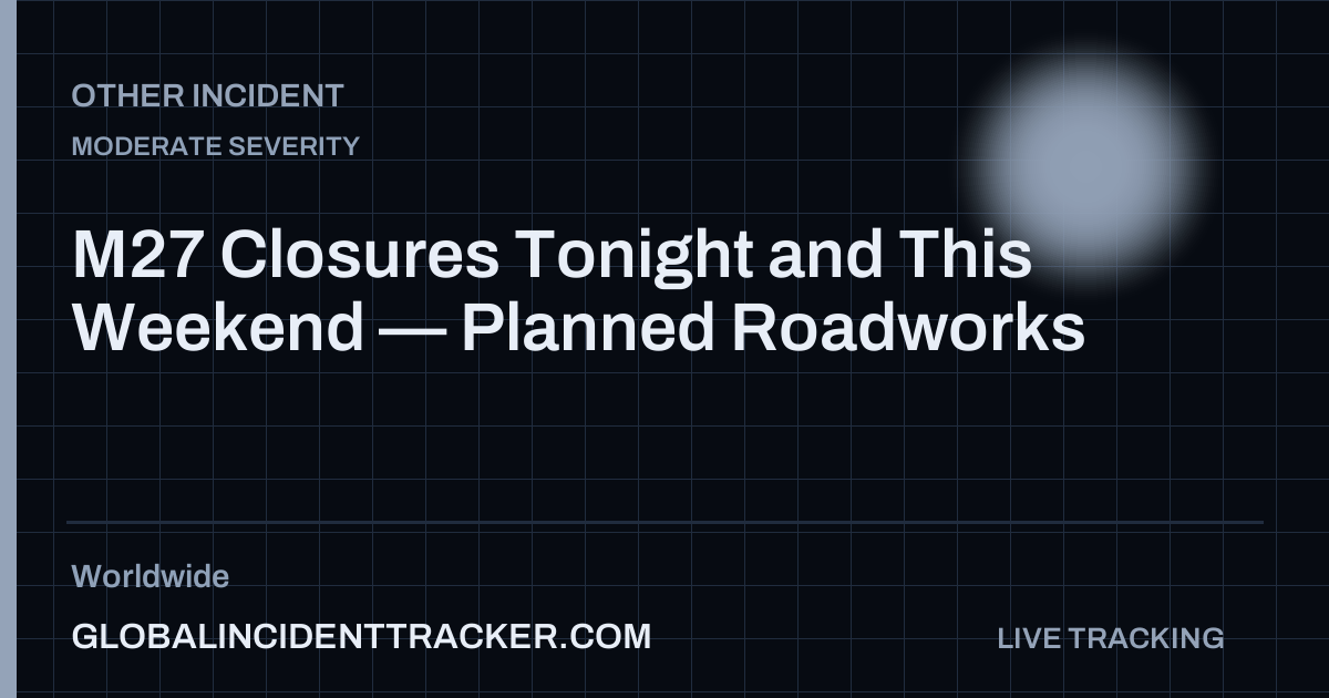 M27 Closures Tonight and This Weekend — Planned Roadworks