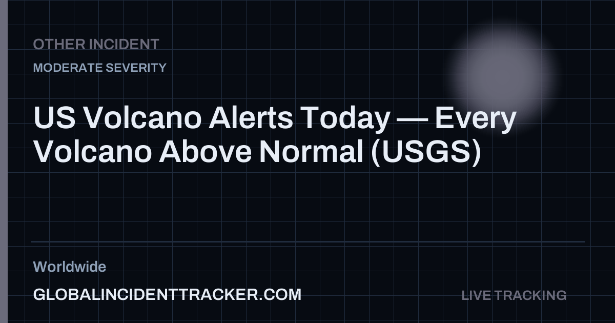 US Volcano Alerts Today — Every Volcano Above Normal (USGS)