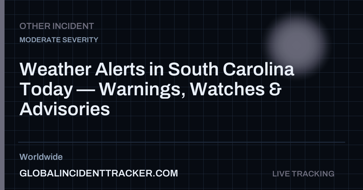 Weather Alerts in South Carolina Today — Warnings, Watches & Advisories