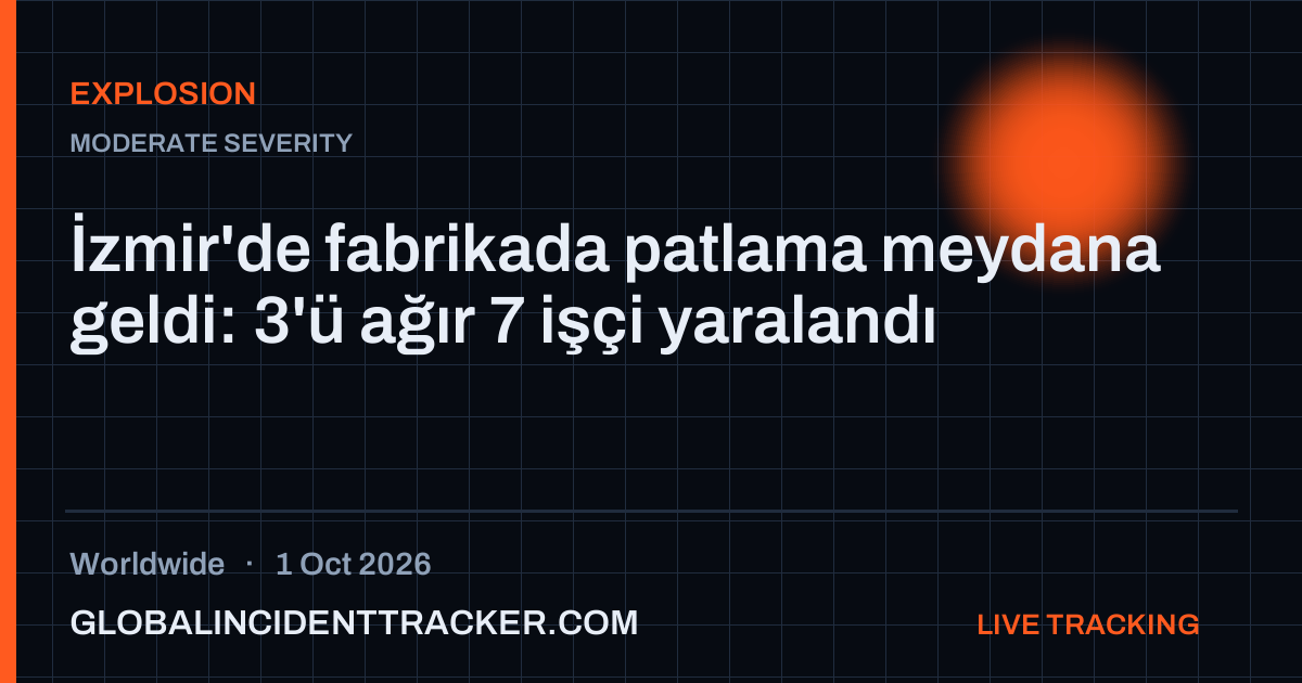 Explosion incident in worldwide on 1 October 2026 — Global Incident Tracker report card