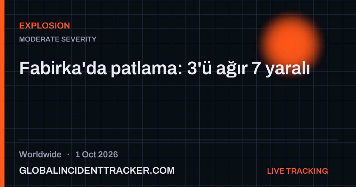 Explosion incident in worldwide on 1 October 2026 — Global Incident Tracker report card