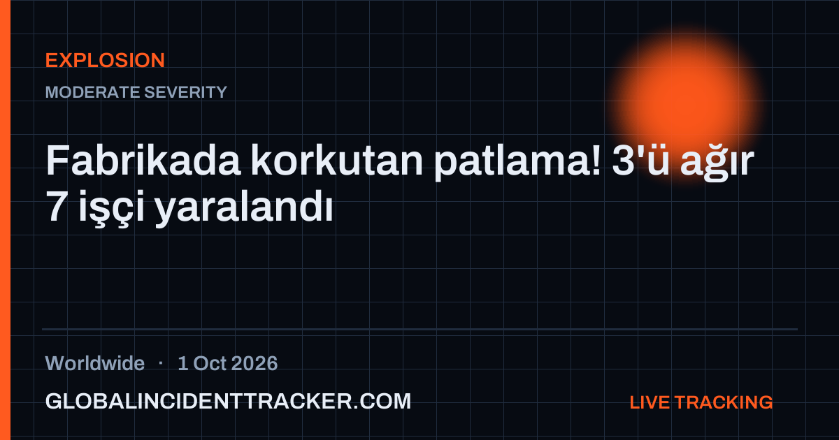 Explosion incident in worldwide on 1 October 2026 — Global Incident Tracker report card