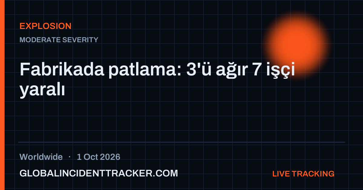 Explosion incident in worldwide on 1 October 2026 — Global Incident Tracker report card