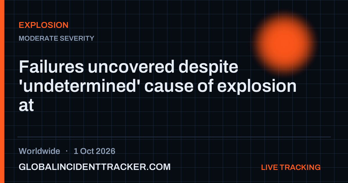 Explosion incident in worldwide on 1 October 2026 — Global Incident Tracker report card
