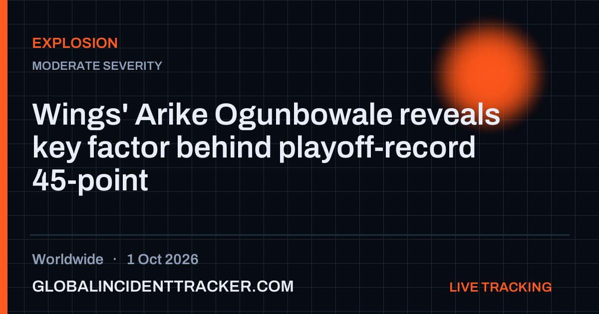 Explosion incident in worldwide on 1 October 2026 — Global Incident Tracker report card