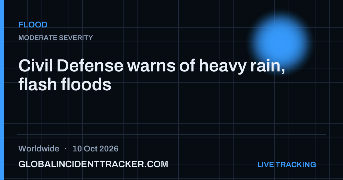 Flood incident in worldwide on 10 October 2026 — Global Incident Tracker report card