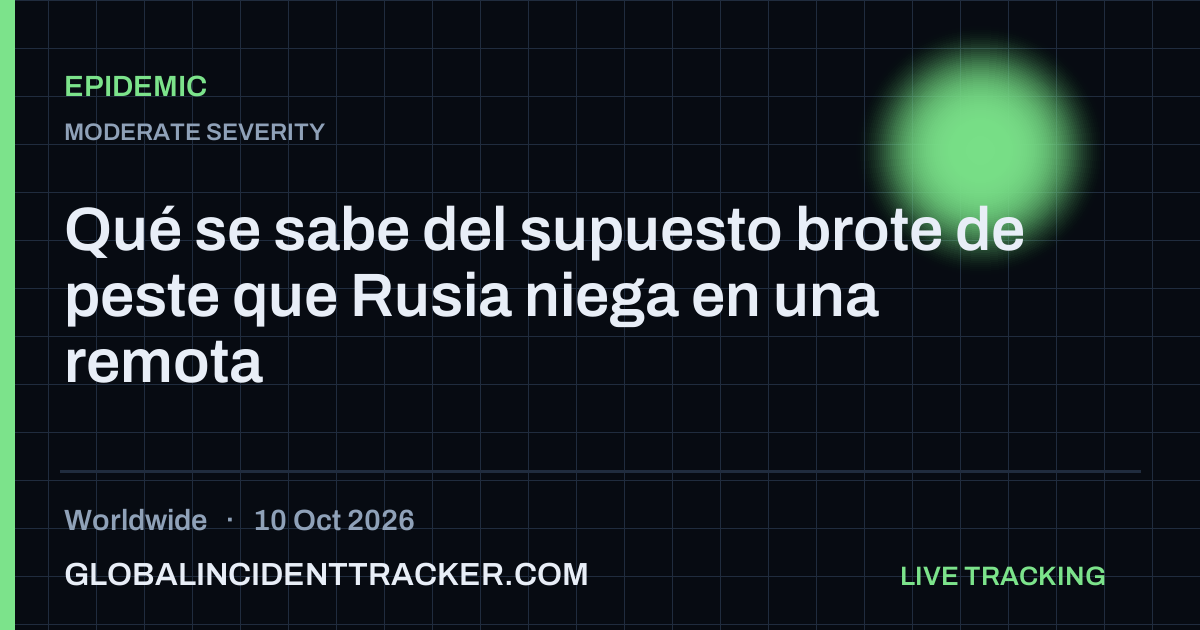 Epidemic incident in worldwide on 10 October 2026 — Global Incident Tracker report card