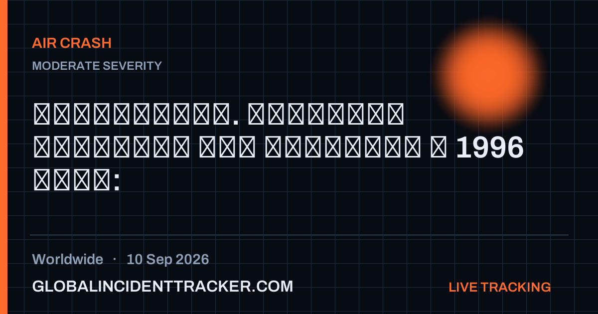 Air Crash incident in worldwide on 10 September 2026 — Global Incident Tracker report card