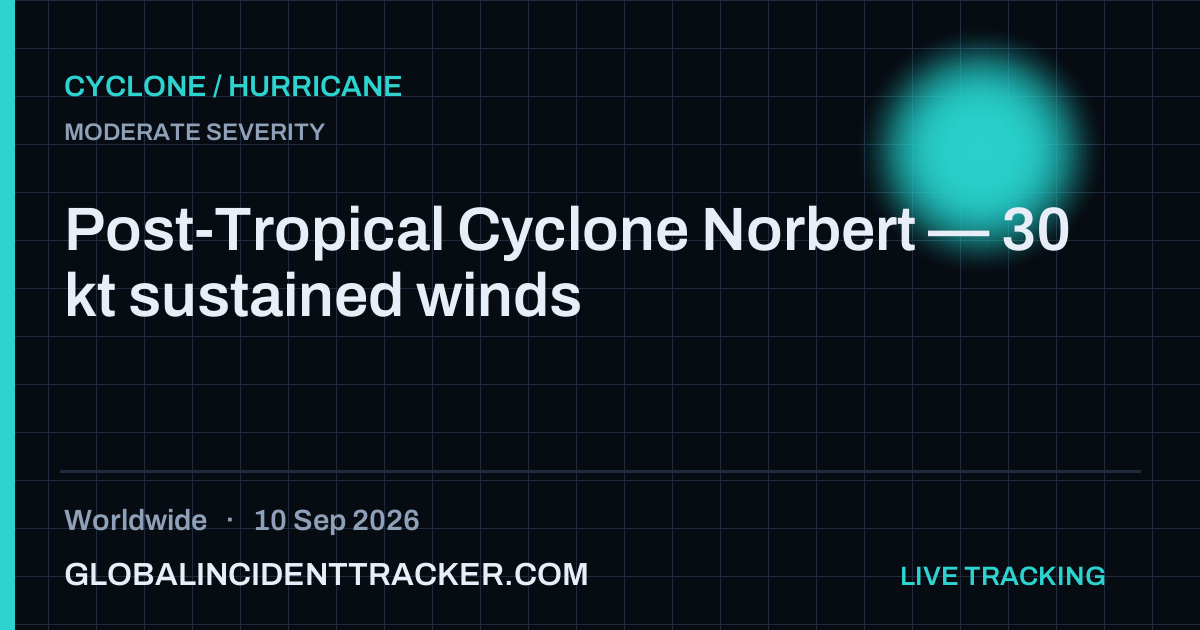 Cyclone / Hurricane incident in worldwide on 10 September 2026 — Global Incident Tracker report card