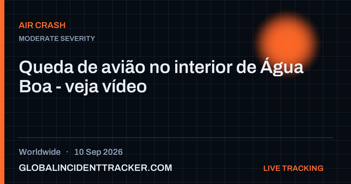 Air Crash incident in worldwide on 10 September 2026 — Global Incident Tracker report card