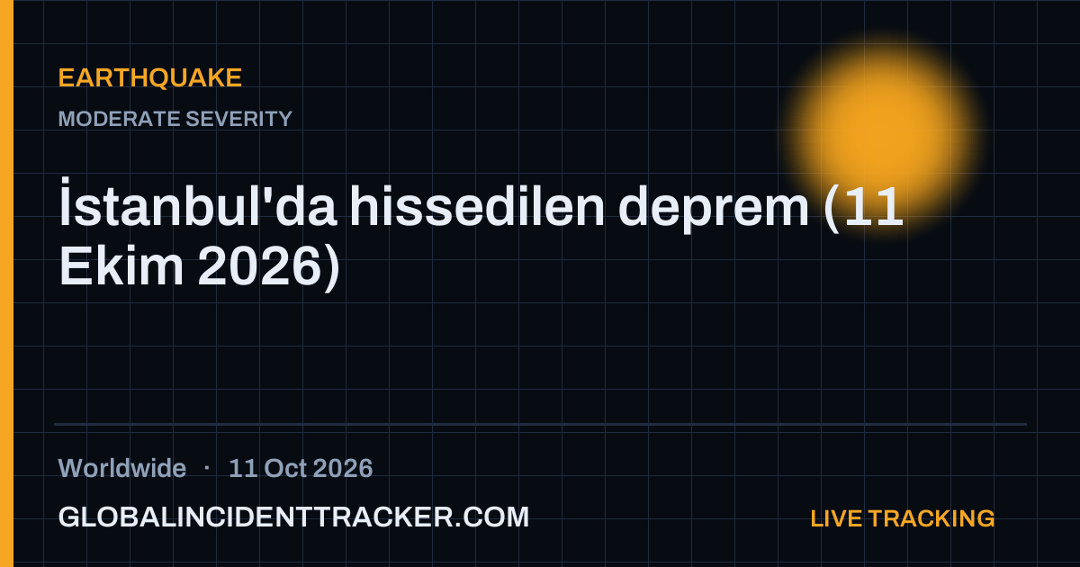 Earthquake incident in worldwide on 11 October 2026 — Global Incident Tracker report card