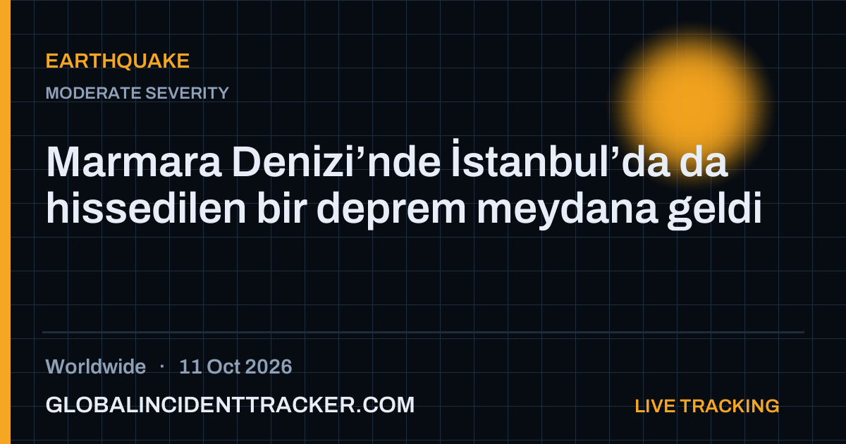 Earthquake incident in worldwide on 11 October 2026 — Global Incident Tracker report card