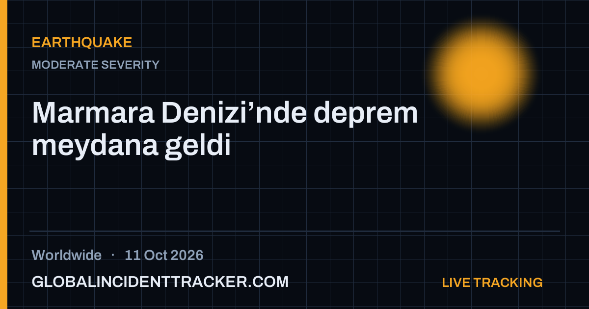 Earthquake incident in worldwide on 11 October 2026 — Global Incident Tracker report card