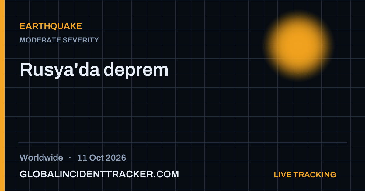 Earthquake incident in worldwide on 11 October 2026 — Global Incident Tracker report card