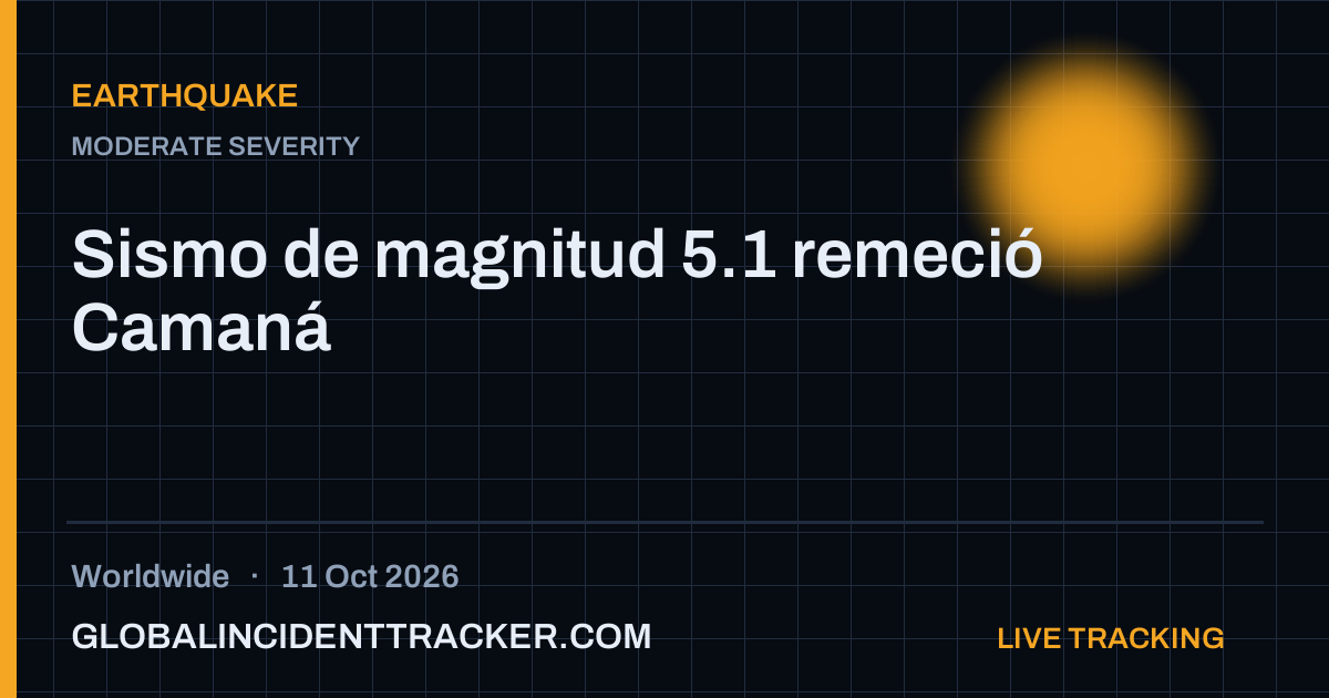 Earthquake incident in worldwide on 11 October 2026 — Global Incident Tracker report card