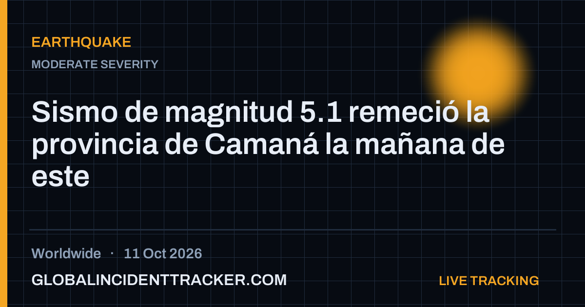 Earthquake incident in worldwide on 11 October 2026 — Global Incident Tracker report card