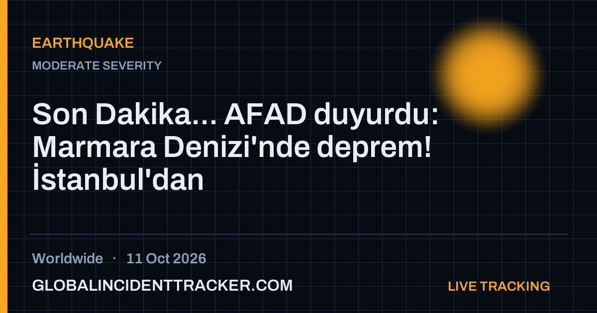 Earthquake incident in worldwide on 11 October 2026 — Global Incident Tracker report card
