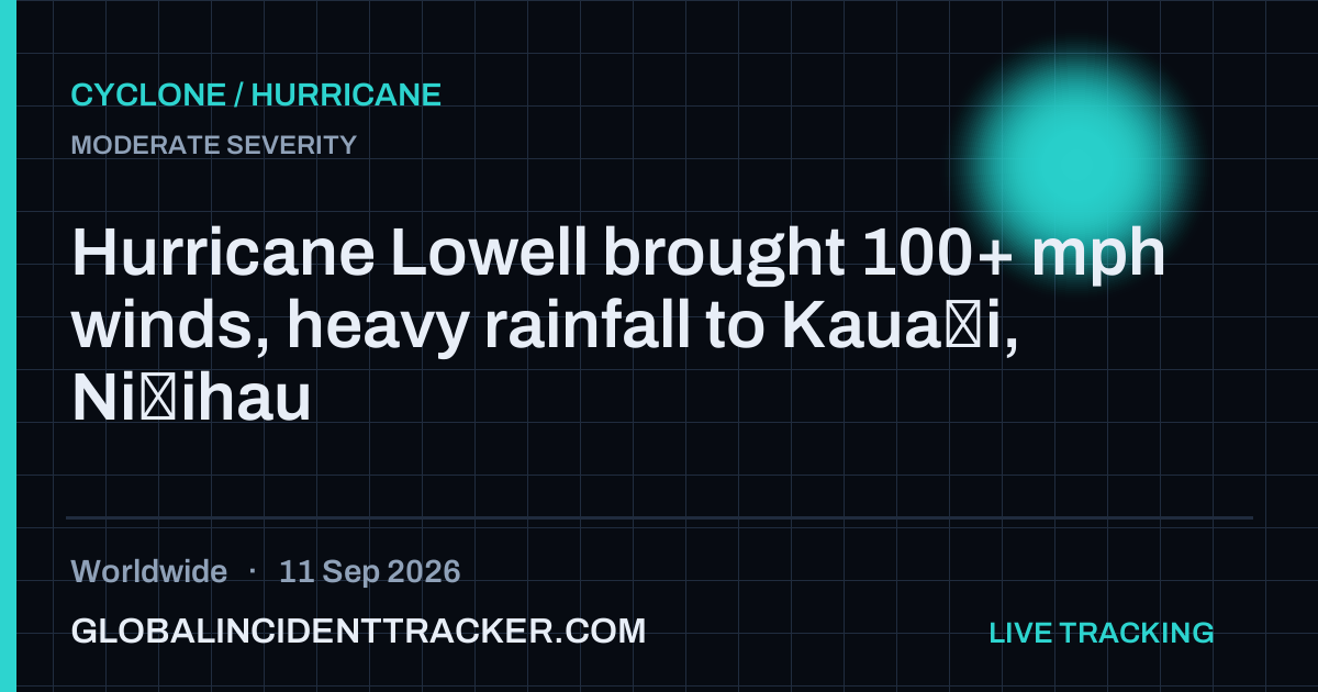 Cyclone / Hurricane incident in worldwide on 11 September 2026 — Global Incident Tracker report card
