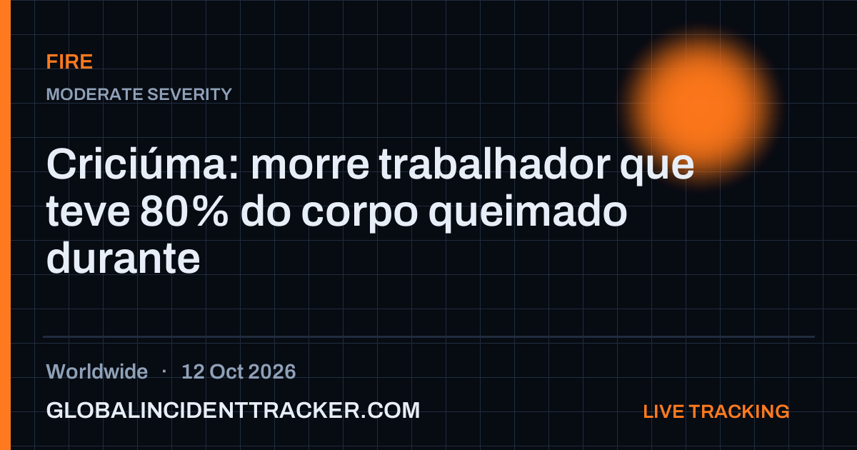 Fire incident in worldwide on 12 October 2026 — Global Incident Tracker report card