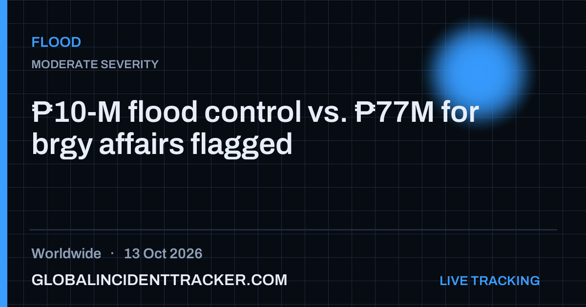 Flood incident in worldwide on 13 October 2026 — Global Incident Tracker report card