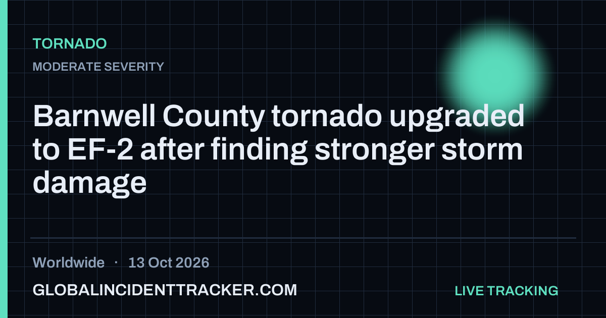 Tornado incident in worldwide on 13 October 2026 — Global Incident Tracker report card