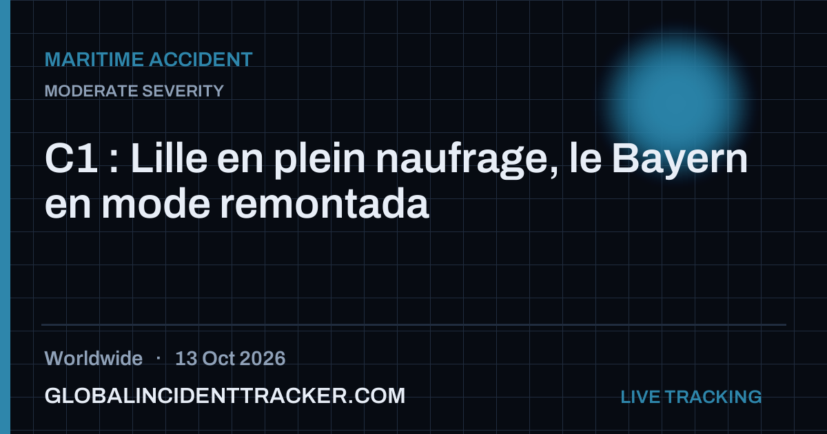 Maritime Accident incident in worldwide on 13 October 2026 — Global Incident Tracker report card