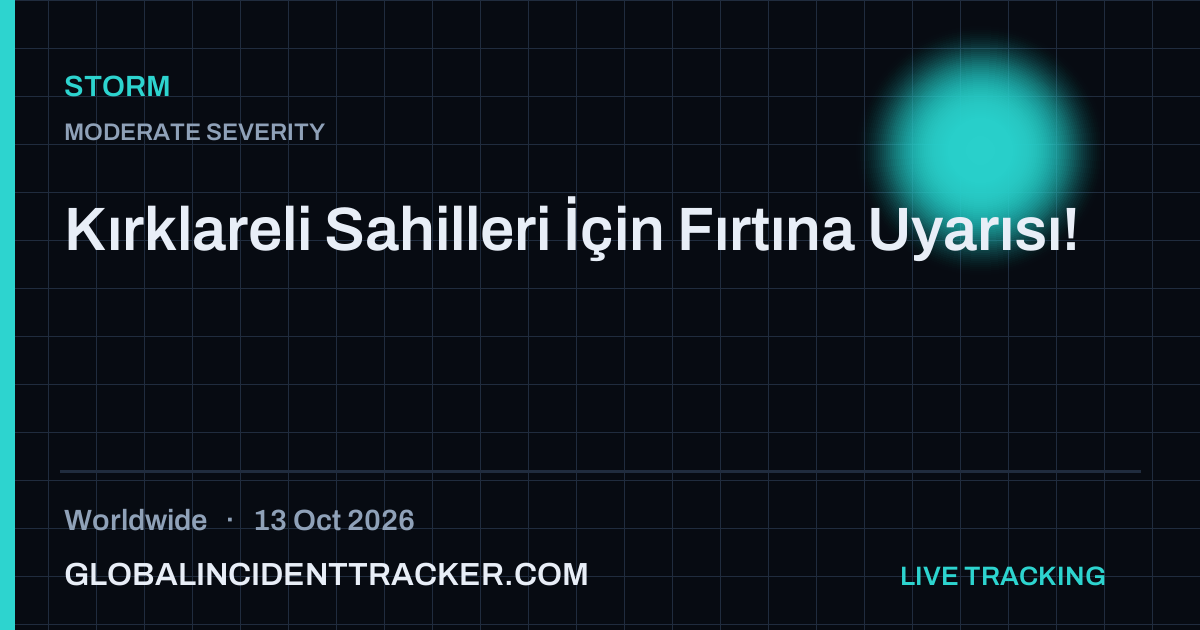 Storm incident in worldwide on 13 October 2026 — Global Incident Tracker report card