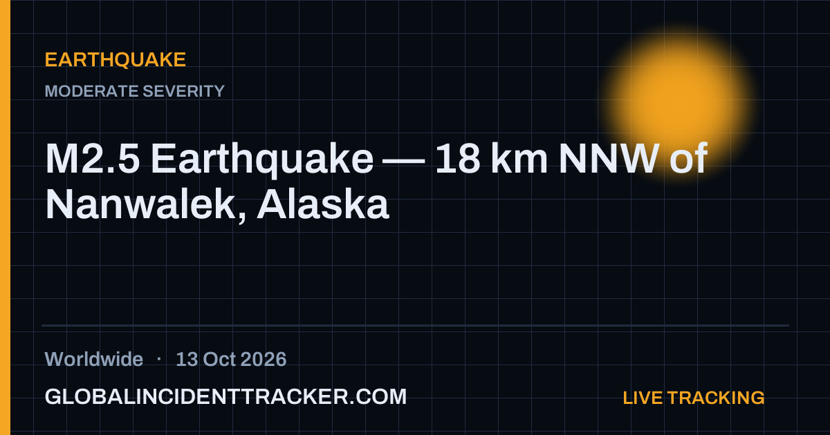 Earthquake incident in worldwide on 13 October 2026 — Global Incident Tracker report card