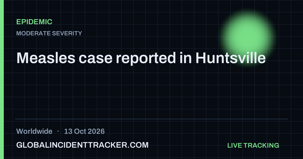 Epidemic incident in worldwide on 13 October 2026 — Global Incident Tracker report card