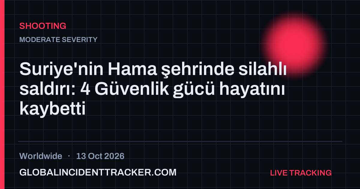 Shooting incident in worldwide on 13 October 2026 — Global Incident Tracker report card