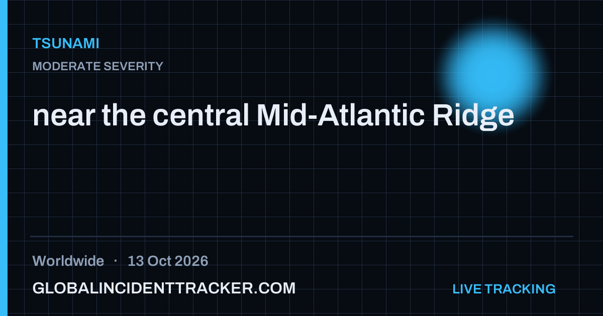 Tsunami incident in worldwide on 13 October 2026 — Global Incident Tracker report card