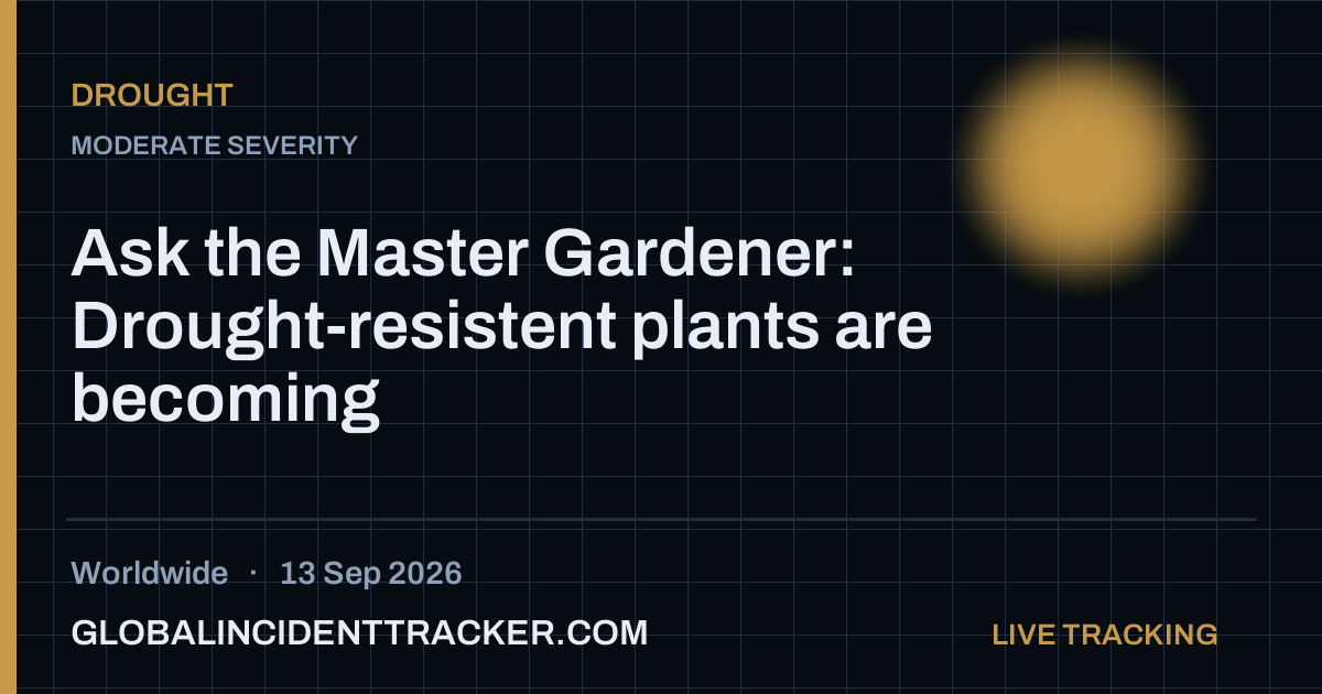 Drought incident in worldwide on 13 September 2026 — Global Incident Tracker report card