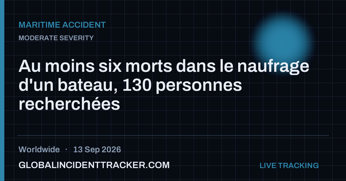 Maritime Accident incident in worldwide on 13 September 2026 — Global Incident Tracker report card