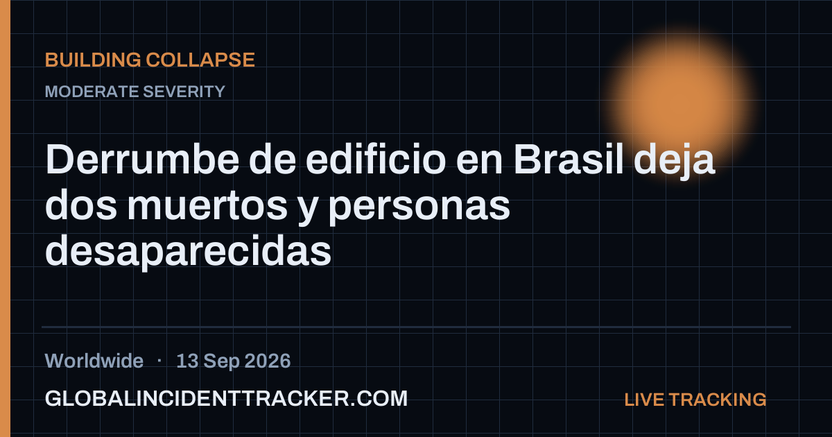 Building Collapse incident in worldwide on 13 September 2026 — Global Incident Tracker report card
