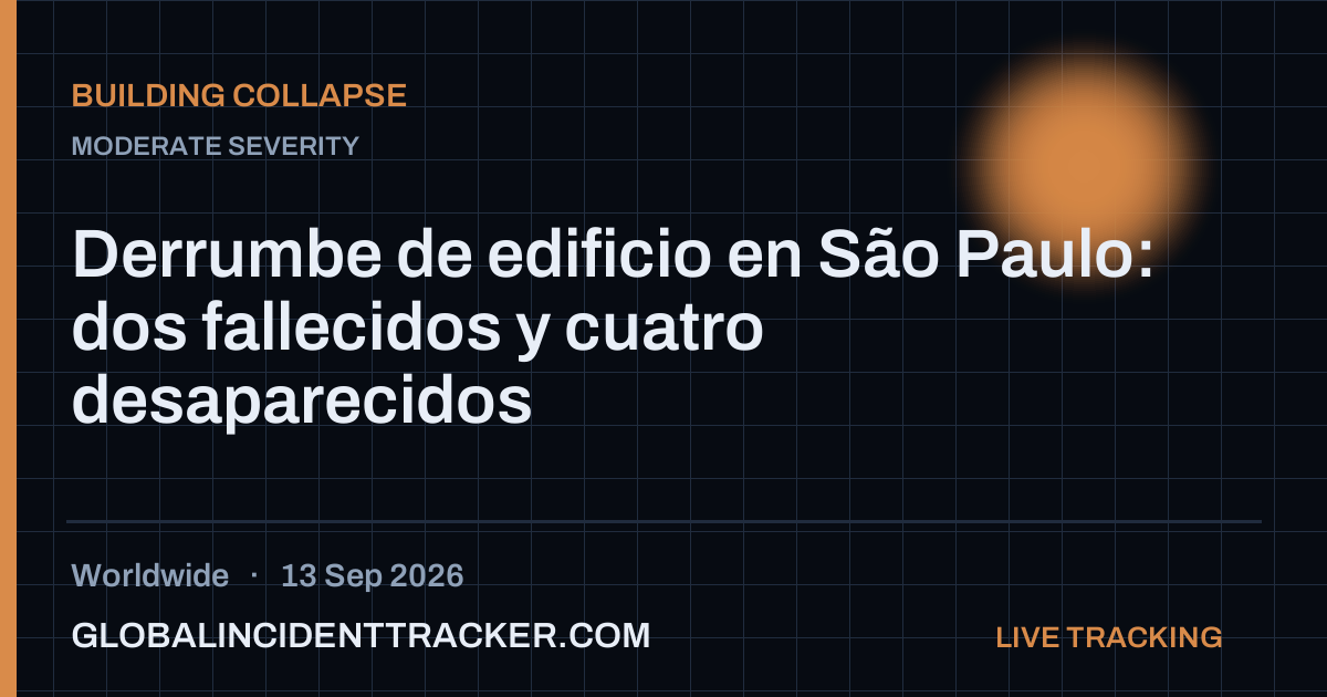 Building Collapse incident in worldwide on 13 September 2026 — Global Incident Tracker report card