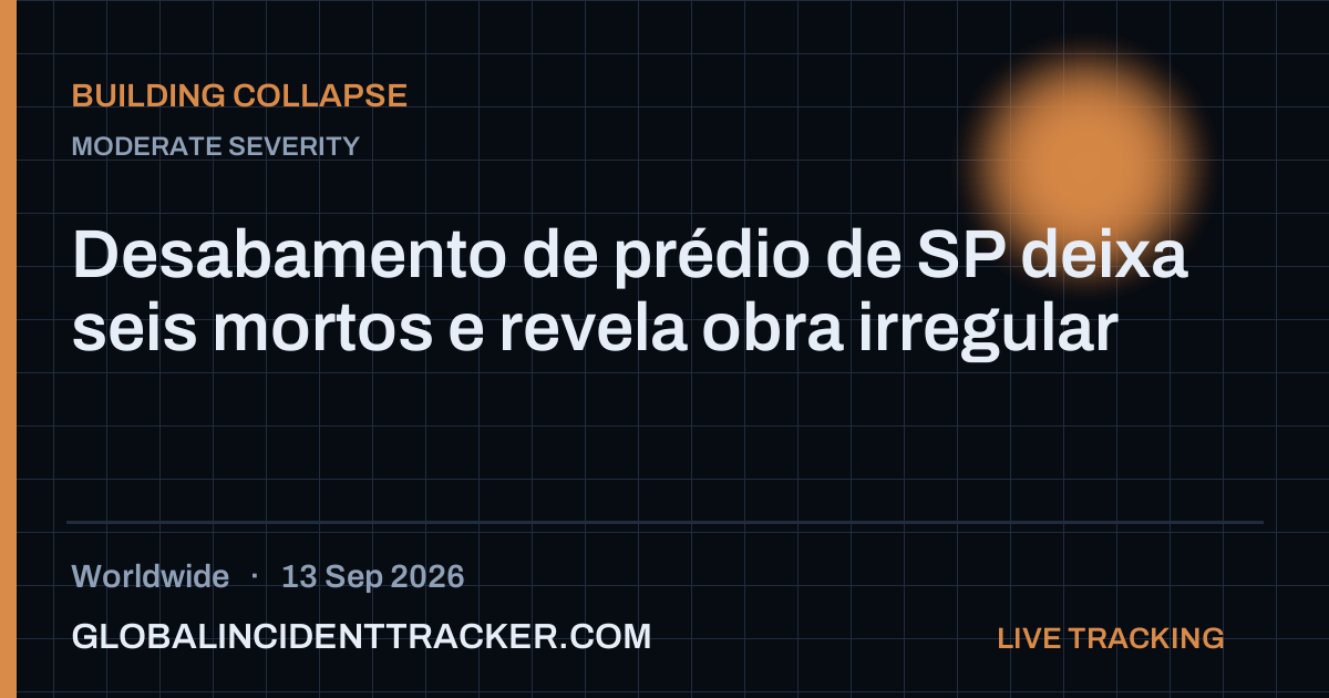 Building Collapse incident in worldwide on 13 September 2026 — Global Incident Tracker report card