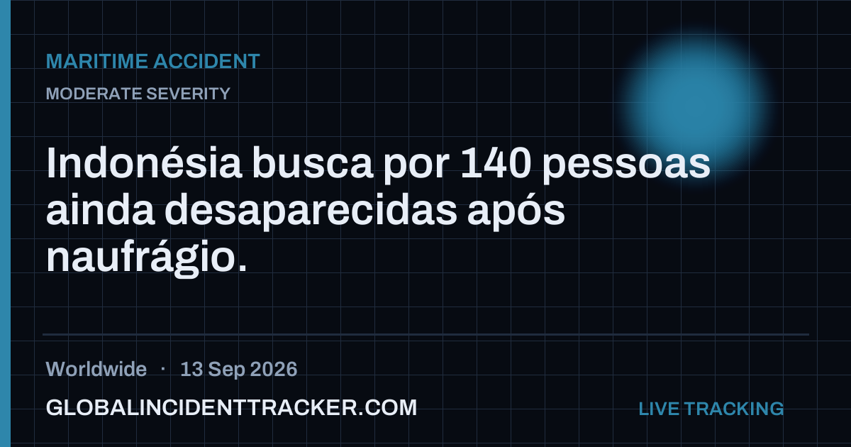 Maritime Accident incident in worldwide on 13 September 2026 — Global Incident Tracker report card