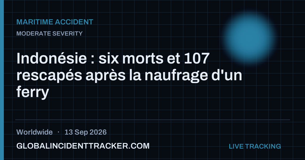 Maritime Accident incident in worldwide on 13 September 2026 — Global Incident Tracker report card