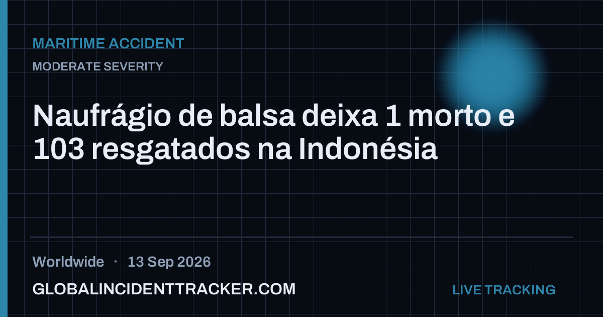 Maritime Accident incident in worldwide on 13 September 2026 — Global Incident Tracker report card