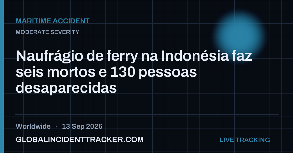 Maritime Accident incident in worldwide on 13 September 2026 — Global Incident Tracker report card