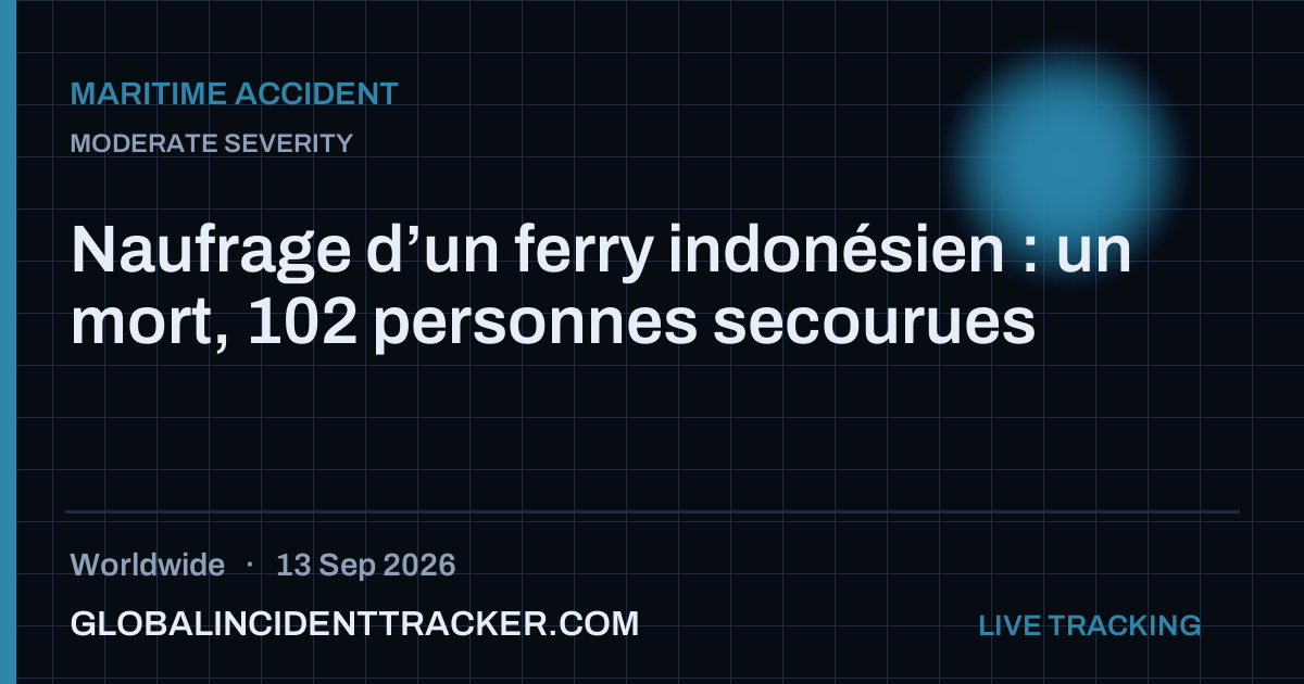 Maritime Accident incident in worldwide on 13 September 2026 — Global Incident Tracker report card