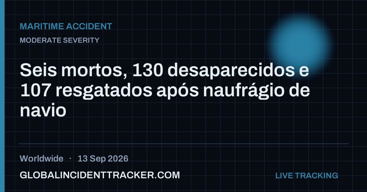 Maritime Accident incident in worldwide on 13 September 2026 — Global Incident Tracker report card