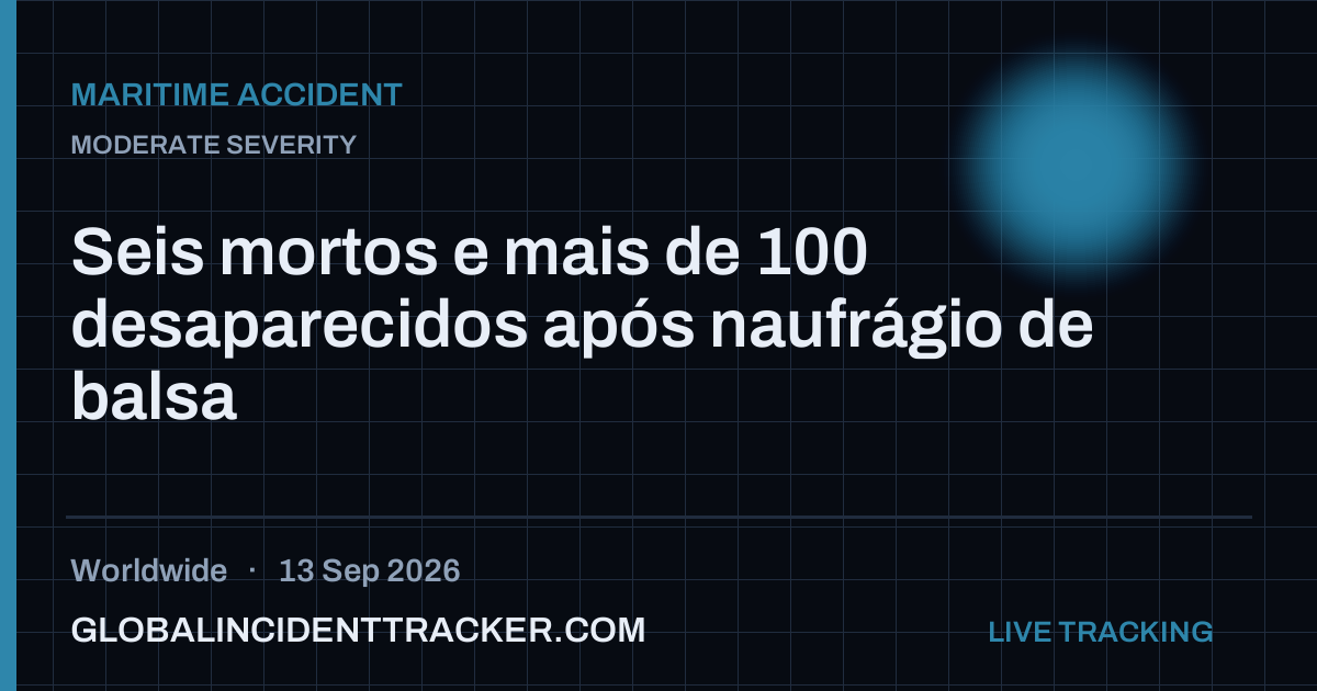 Maritime Accident incident in worldwide on 13 September 2026 — Global Incident Tracker report card