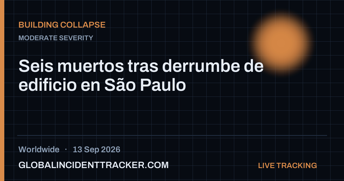 Building Collapse incident in worldwide on 13 September 2026 — Global Incident Tracker report card