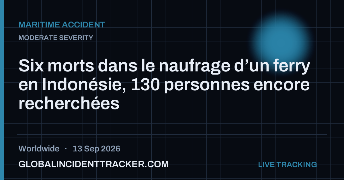 Maritime Accident incident in worldwide on 13 September 2026 — Global Incident Tracker report card