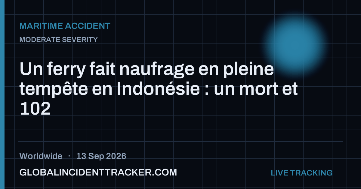 Maritime Accident incident in worldwide on 13 September 2026 — Global Incident Tracker report card